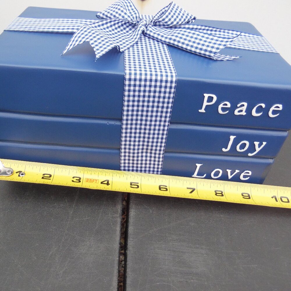 Plow & Hearth Set of Illuminated Ceramic Books in Blue